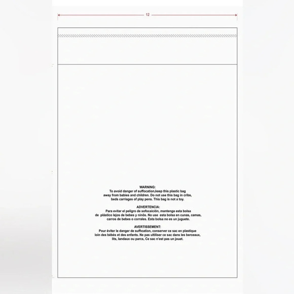 50 count clear polybags size 12×15 suffocation warning resealable Lightweight - Picture 2 of 2